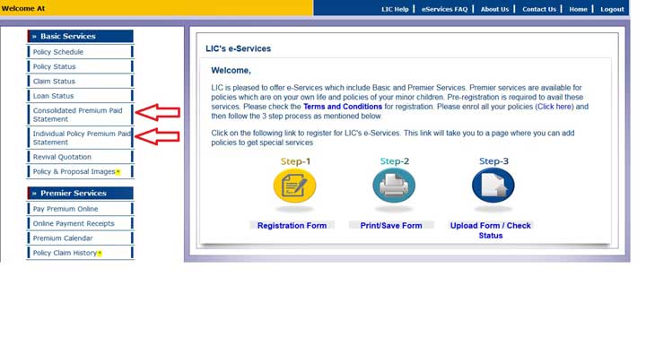 lic policy premium payment receipt download