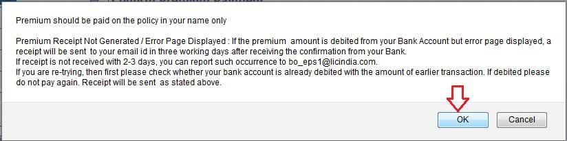 premium payment confirmation.
