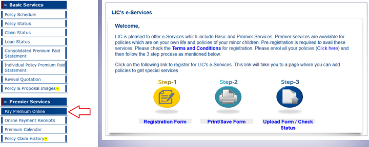 lic online premium payment
